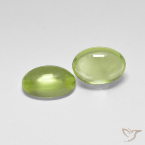 1.16 ctw Green Peridot Stones, Natural Peridot in Oval Cabochon Shape for Sale