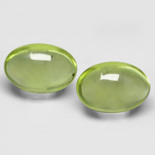 Желтовато-зеленый Хризолит Камень - 0.5ct Овал Кабошон (ID: 574054)