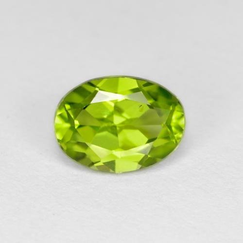 Lively Green Peridot Gem - 1.2ct Oval Facet (ID: 575984)