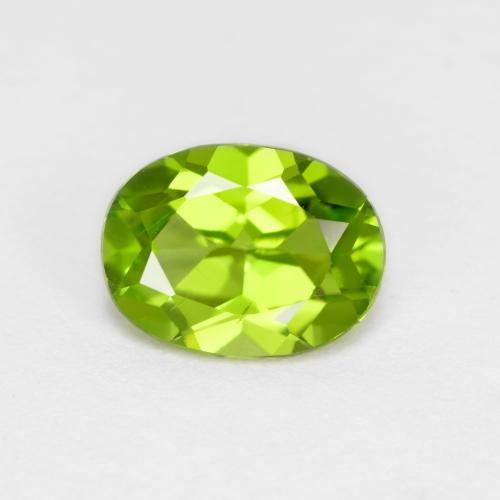 Ярко-зеленый Хризолит Камень - 1.4ct Фасетный Овал (ID: 575991)
