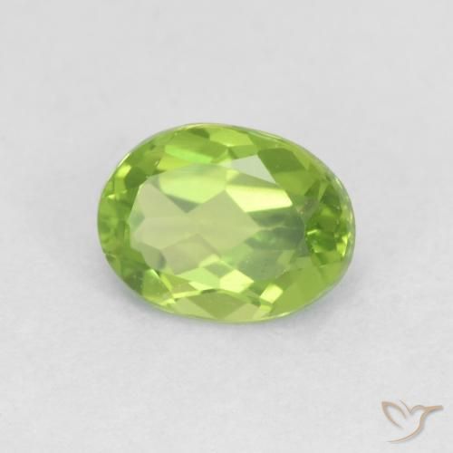 1.84 ct Green Peridot Stone, Natural Peridot in Oval Facet Shape for Sale
