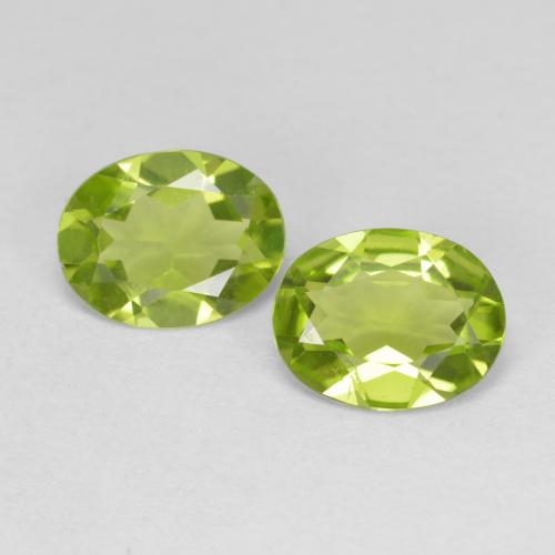 Medium Green Peridot Gem - 1.6ct Oval Facet (ID: 580715)