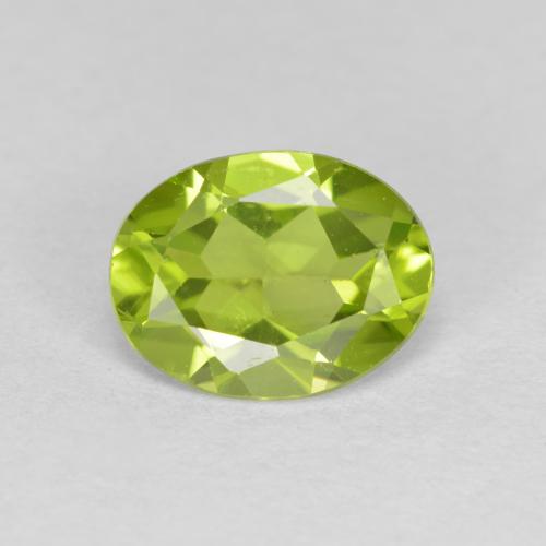 Medium Green Хризолит Камень - 1.6ct Фасетный Овал (ID: 580721)