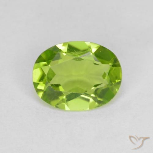 1.59ct Natural Medium Green Peridot, Oval, VS