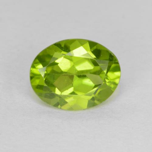 Lebendiges grün Peridot Edelstein - 2ct Oval facettiert (ID: 582382)
