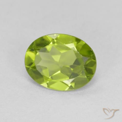 1.82 ct Green Peridot Stone, Natural Peridot in Oval Facet Shape for Sale