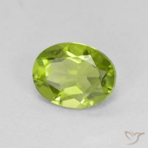 1.81 ct Green Peridot Stone, Natural Peridot in Oval Facet Shape for Sale