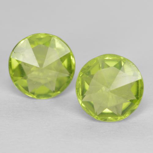 gelblich-grün Peridot Edelstein - 0.8ct Round Rose-Cut (double sided) (ID: 585699)