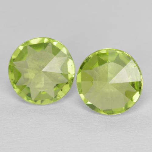 Light Lively Green Peridot Gem - 0.7ct Round Rose-Cut (double sided) (ID: 585700)