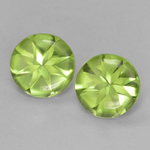 Yellowish Green Peridot Gem - 0.7ct Round Buff-Top (ID: 586749)