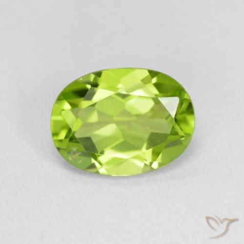 1.43ct Natural Medium Green Peridot, Oval, VS