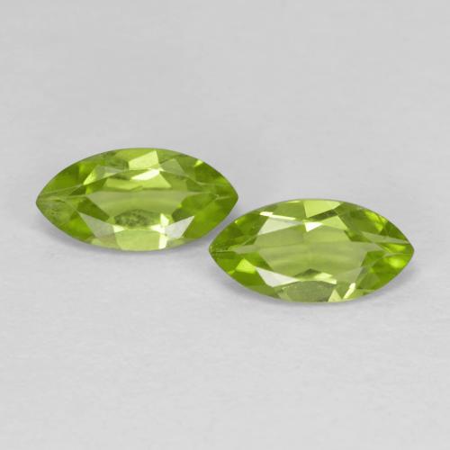 Medium Green Peridot Gem - 0.7ct Marquise Facet (ID: 592761)
