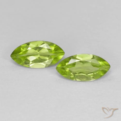 1.17ctw Natural Medium Green Peridot, Marquise, VS