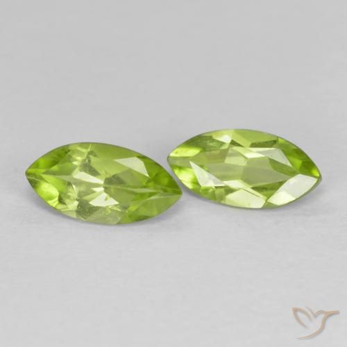 1.17 ctw Green Peridot Stones, Natural Peridot in Marquise Facet Shape for Sale