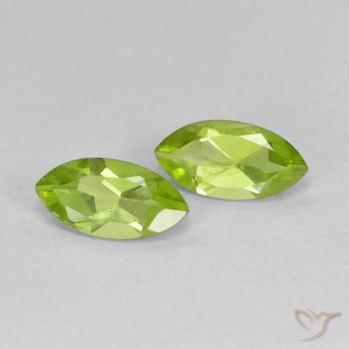 1.22 ctw Green Peridot Stones, Natural Peridot in Marquise Facet Shape for Sale