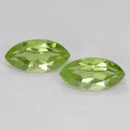 Light Lively Green Хризолит Камень - 0.7ct Фасетная Маркиза (ID: 592764)