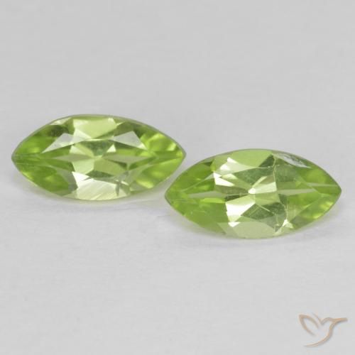 1.10ctw Natural Light Lively Green Peridot, Marquise, VS