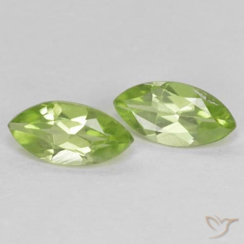 1.10 ctw Green Peridot Stones, Natural Peridot in Marquise Facet Shape for Sale
