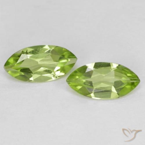 1.10ctw Natural Light Lively Green Peridot, Marquise, VS