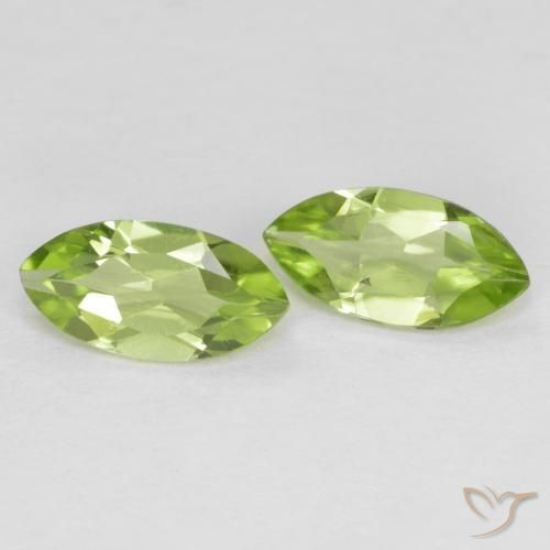 1.10 ctw Green Peridot Stones, Natural Peridot in Marquise Facet Shape for Sale