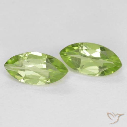 1.23 ctw Green Peridot Stones, Natural Peridot in Marquise Facet Shape for Sale