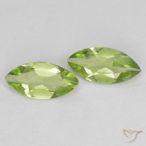 0.89 ctw Green Peridot Stones, Natural Peridot in Marquise Facet Shape for Sale