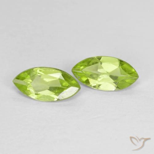 1.09ctw Natural Medium Green Peridot, Marquise, VS