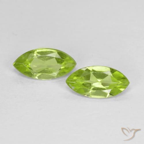 1.09 ctw Green Peridot Stones, Natural Peridot in Marquise Facet Shape for Sale