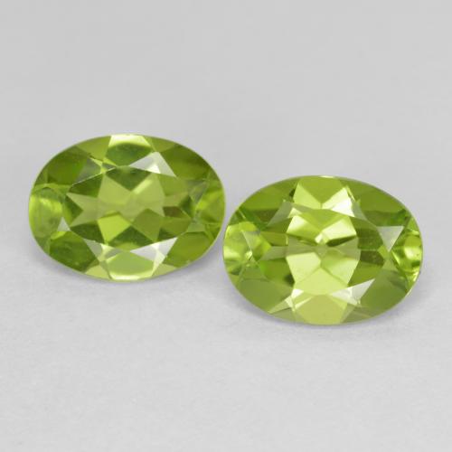 ミディアムグリーン ペリドット 宝石 - 1.3ct オーバル ファセット (ID: 592912)