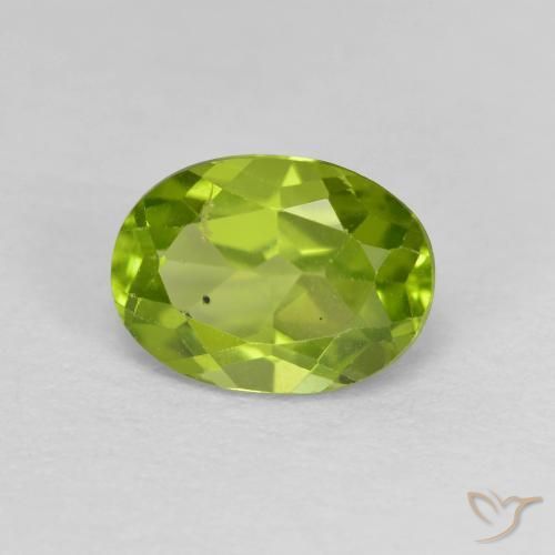 1.32 ct Green Peridot Stone, Natural Peridot in Oval Facet Shape for Sale