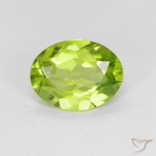 1.45ct Natural Light Lively Green Peridot, Oval, VS