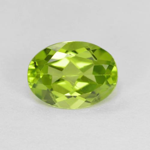 Ярко-зеленый Хризолит Камень - 1.4ct Фасетный Овал (ID: 595211)