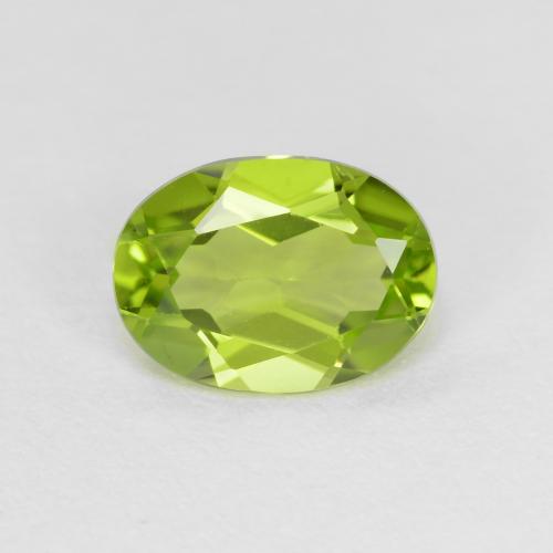 Ярко-зеленый Хризолит Камень - 1.3ct Фасетный Овал (ID: 595213)