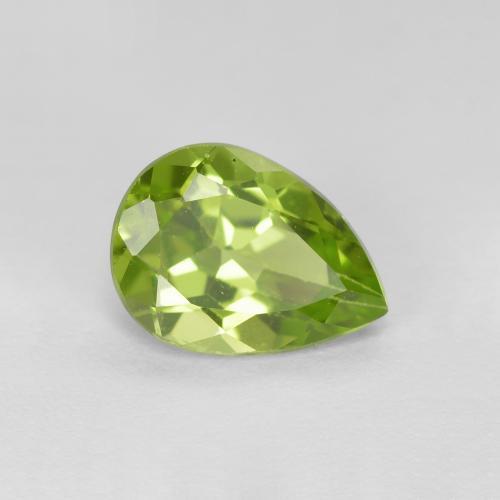Medium Green Peridot Gem - 1.1ct Pear Facet (ID: 607739)