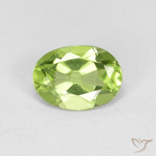 0.89ct Natural Yellowish Green Peridot, Oval, VS-SI
