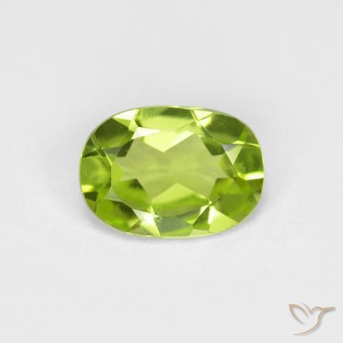 0.80ct Natural Medium Green Peridot, Oval, VS