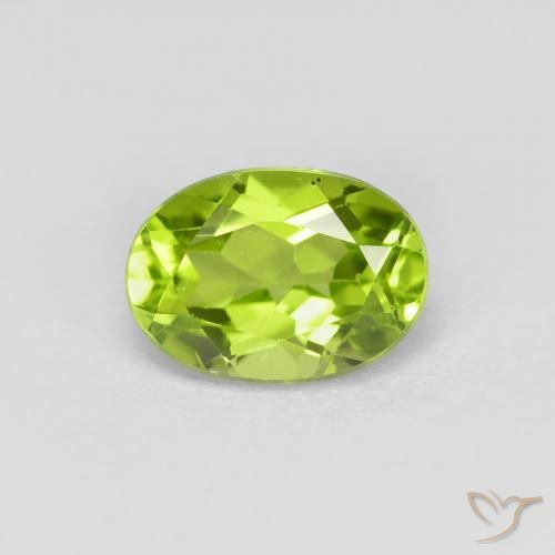 1.08ct Natural Medium Green Peridot, Oval, VS