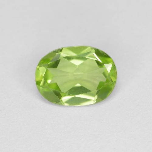 Peridoto Forma ovalada de 0,83 ct de China, Dimensión 7,1 x 5,2mm, Claridad VS, Piedra preciosa natural No tratado, 1 pieza de Peridoto en color Verde vivo, Dureza Mohs de 6.5 - 7 Adecuado para joyas de uso diario, Photo A