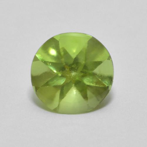 Ярко-зеленый Хризолит Камень - 0.8ct Круглая форма огранка Buff-Top (ID: 623811)