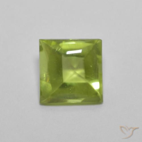 0.83ct Natural Lively Green Peridot, Square, Transparent