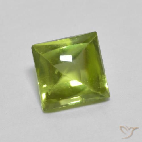 0.72ct Natural Medium Green Peridot, Square, Transparent