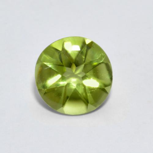 Ярко-зеленый Хризолит Камень - 0.7ct Круглая форма огранка Buff-Top (ID: 624399)