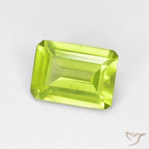0.92 ct Green Peridot Stone, Natural Peridot in Octagon Step Cut Shape for Sale