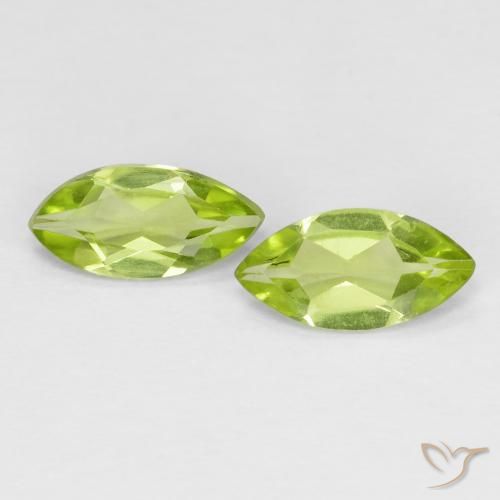 0.99ctw Natural Medium Green Peridot, Marquise, VS