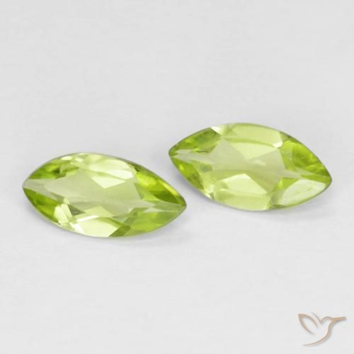 0.99 ctw Green Peridot Stones, Natural Peridot in Marquise Facet Shape for Sale