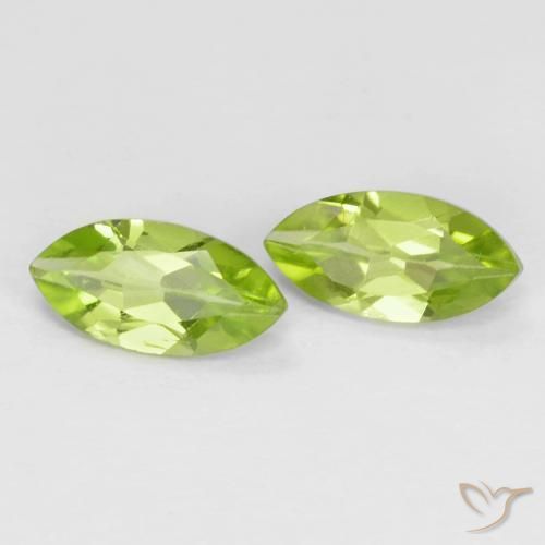 1.27 ctw Green Peridot Stones, Natural Peridot in Marquise Facet Shape for Sale