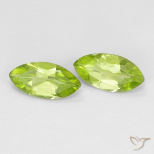 1.16 ctw Green Peridot Stones, Natural Peridot in Marquise Facet Shape for Sale