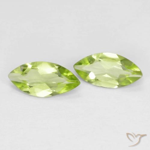 0.93 ctw Green Peridot Stones, Natural Peridot in Marquise Facet Shape for Sale