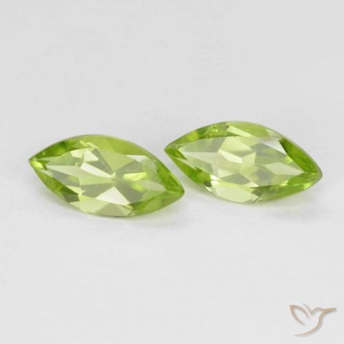 1.21 ctw Green Peridot Stones, Natural Peridot in Marquise Facet Shape for Sale
