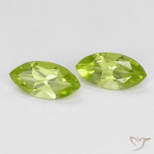 1.22 ctw Green Peridot Stones, Natural Peridot in Marquise Facet Shape for Sale
